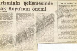 TURİZMİN GELİŞİMİNDE OCAK KÖYÜN ÖNEMİ GURBET GAZETESİ 1992